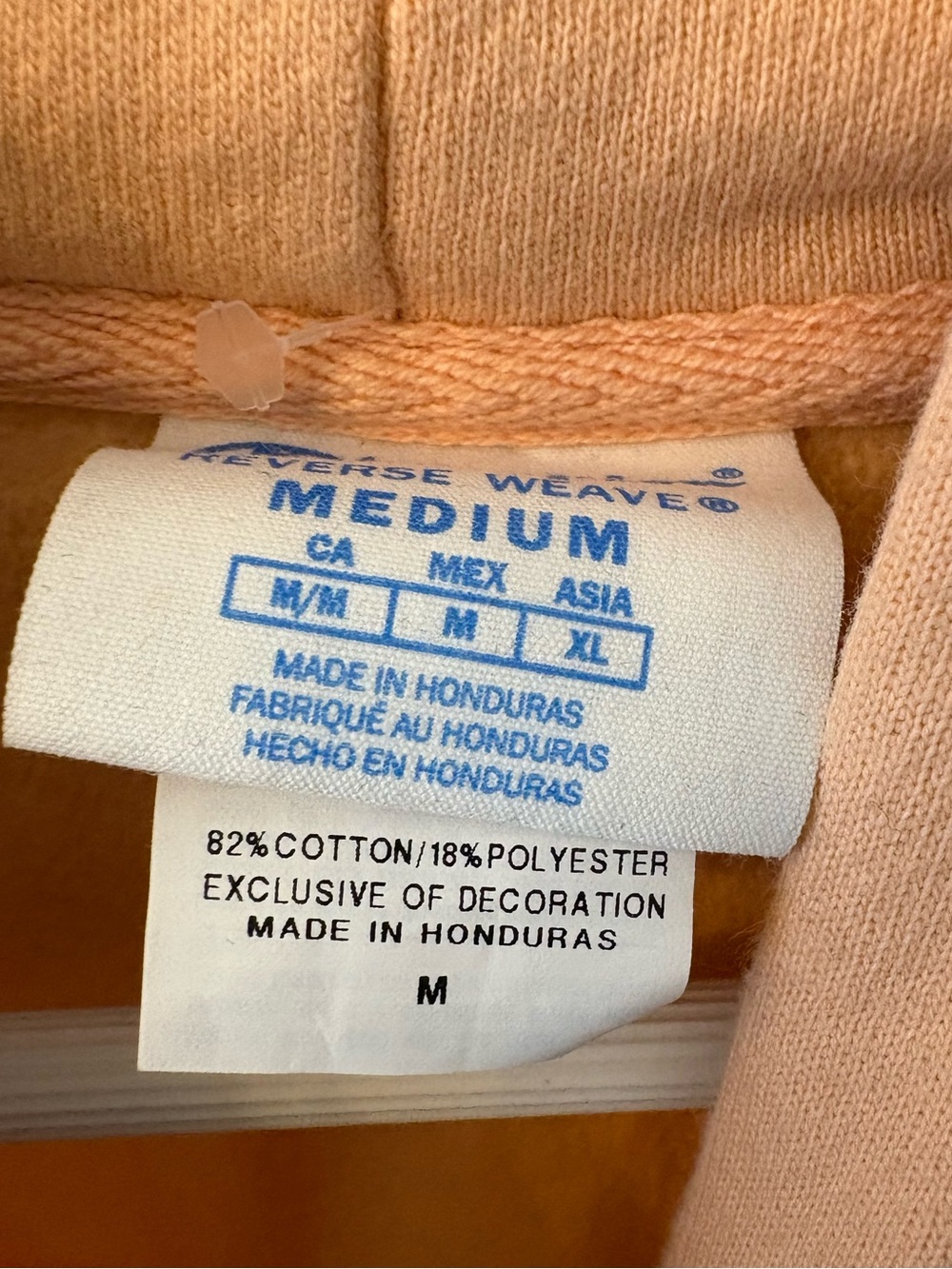Champion Peach Cropped Pullover Hoodie Size Medium Cotton - Picture 6 of 12